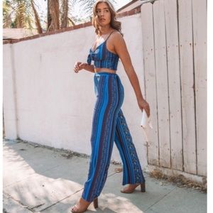 Vici Blue Blush Matching Set, High-rise Pants and Matching Top Sz Small